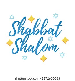 Text SHABBAT SHALOM on white background