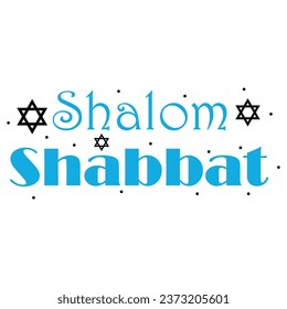 Text SHALOM SHABBAT on white background