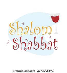 Text SHALOM SHABBAT on white background