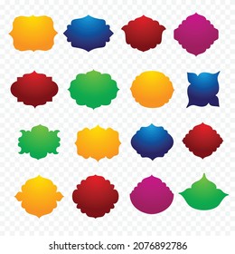 Conjunto de diseño de etiquetas de formas de texto