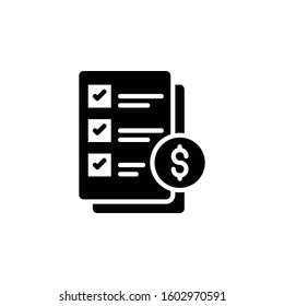 Text Sheet Glyph Style Illustration. vector symbol.