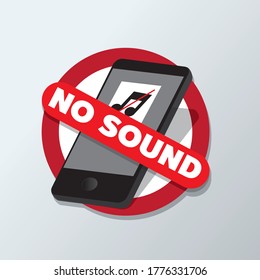 Text sign No sound vector