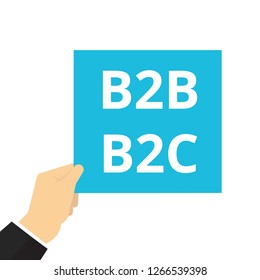 Text sign showing B2B B2C. Vector illustration