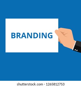 Text sign showing Branding. Vector illustration