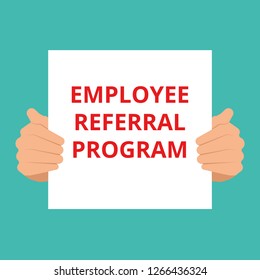 Text Sign Showing Employee Referral Program. Vector Illustration