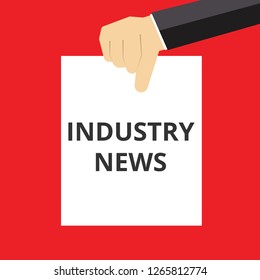 Text sign showing Industry News. Vector illustration