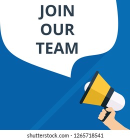 Text sign showing Join Our Team. Vector illustration