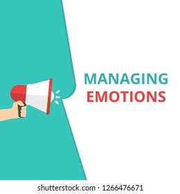 Text sign showing Managing Emotions. Vector illustration
