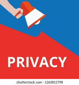 Text sign showing Privacy. Vector illustration