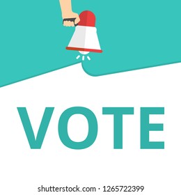 Text sign showing Vote. Vector illustration