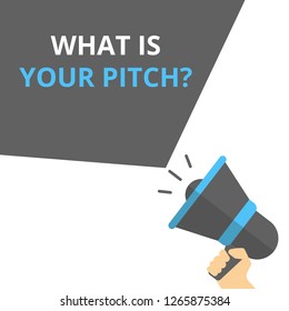 Text sign showing What Is Your Pitch Question. Vector illustration