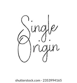 text Single Origin, vector illustration