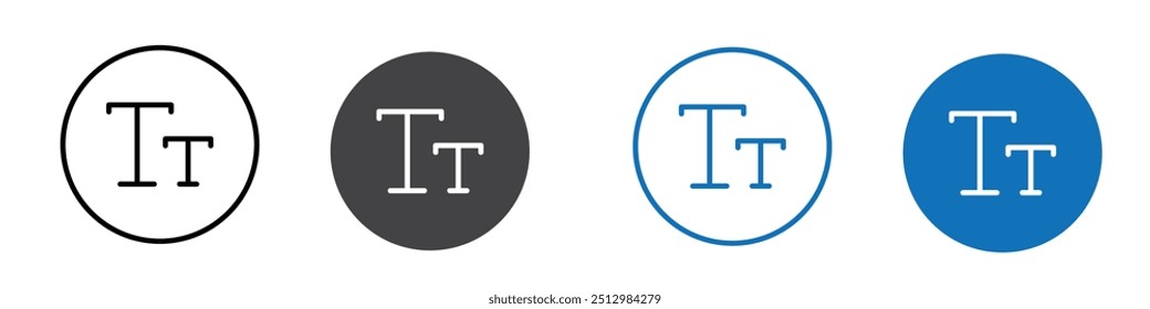 Conjunto de marcas de iconos editables planos de iconos de tamaño de texto.