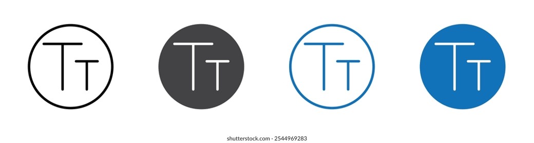 Text size icon Logo sign in thin line outline