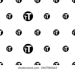 Text Size Icon Seamless Pattern, Text Height Size Icon Vector Art Illustration