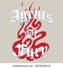 TEXT AND SLOGAN AGENTS OF FURY FOR TEE SHIRTS GRAPHICS AND PRINTS