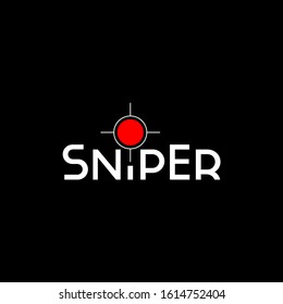 Text of SNIPER on Dark Background. Typography Logo Template. This Logo can be used for Sniper community or club