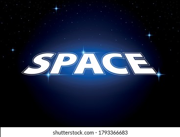 Text Space on starry sky background, universe, infinity vector illustration