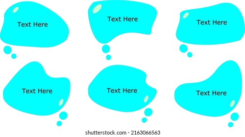 Text space vector. Blue bubble vector for placing text.