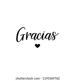 text in Spanish: Thank you. calligraphy vector illustration. element for flyers, banner and posters. Modern calligraphy. Gracias