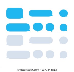 Text speech bubble, message mobile phone vector icon set collection, sms falat design isolated on white background.