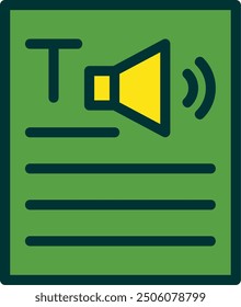 Text to speech Filled Two Color Vector Icon Design