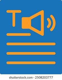 Text to speech Flat Two Color Vector Icon Design