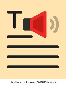 Text to speech Flat Vector Icon Design