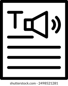 Text to speech Line Vector Icon Design