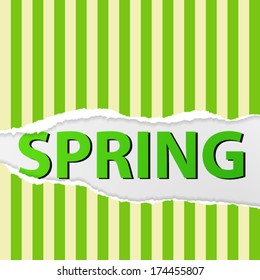 Text spring under color paper