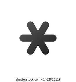 Text star or simple Snowflake icon. Vector illustration isolated on white background