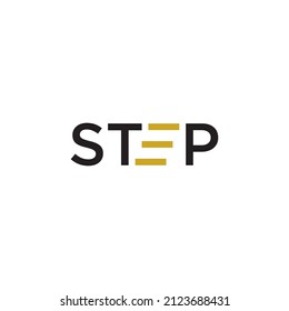 text step logo design vector illustration.
