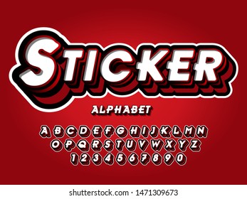 Text style with 3d effect, Modern graffiti font effect with highlight and shadow. vector illustration