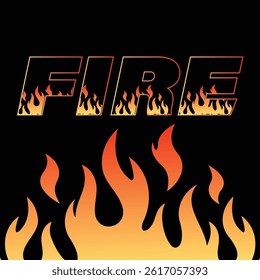 Text style effect that can be edited: fire text style theme.