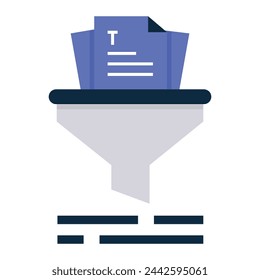 Text Summarization Icon. Information Digestion: Condensing large volumes of text into concise summaries for efficient understanding.