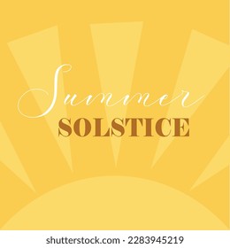 Text SUMMER SOLSTICE on yellow background