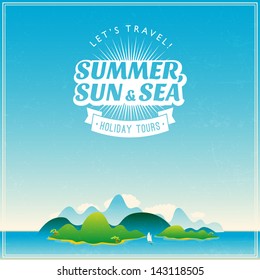 text summer vector classical tour billboard text summer trip drive classical vacation summertime earth star boat landscape palm tour isolated conceptual holiday vessel background scene travel sky view