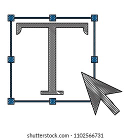 text symbol with cursor arrow
