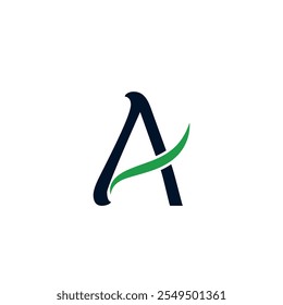 Símbolo de texto letra A conceito logotipo ecológico