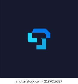 Text "T" logo with modern concept