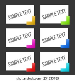 Text tags - cards with abstract arrow