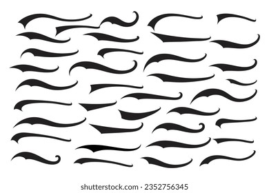 
Text Tails Swoosh Baseball Sign, Typography font curve tail, font swoosh tail ornamental vector, baseball tail shape for text ornaments football or athletics tail, ornamental swash underline Swirl
