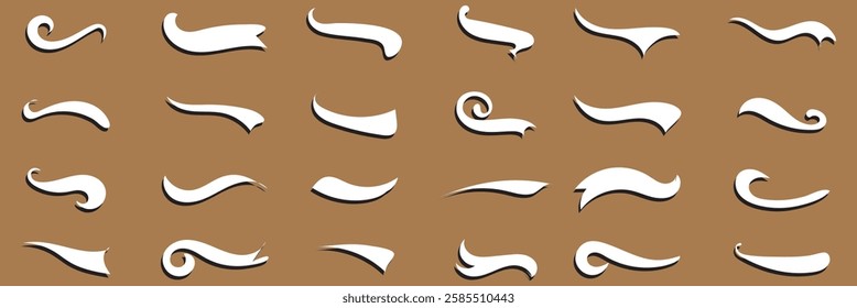 Text Tails Swoosh Baseball Sign, Typography font curve tail, font swoosh tail ornamental vector, baseball tail shape for text ornaments football or athletics tail, ornamental swash underline Swirl . 