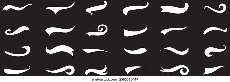 Text Tails Swoosh Baseball Sign, Typography font curve tail, font swoosh tail ornamental vector, baseball tail shape for text ornaments football or athletics tail, ornamental swash underline Swirl . 