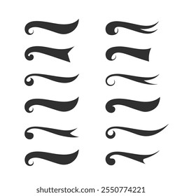 Text Tails Swoosh Vector for Baseball and Sports Typography