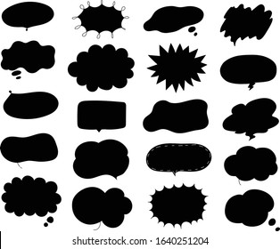 text talk set chat speech shape vector