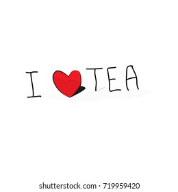 text tea and heart
