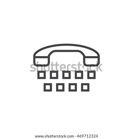 Text Telephone line icon, outline vector logo illustration, linear pictogram isolated on white
