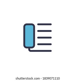 Símbolo del icono vector del teléfono de texto aislado en fondo blanco