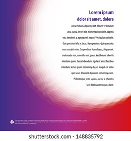 Text template with color shadow waves